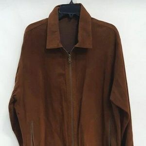 Men's Brown Suede\Leather reversible Collared Jack